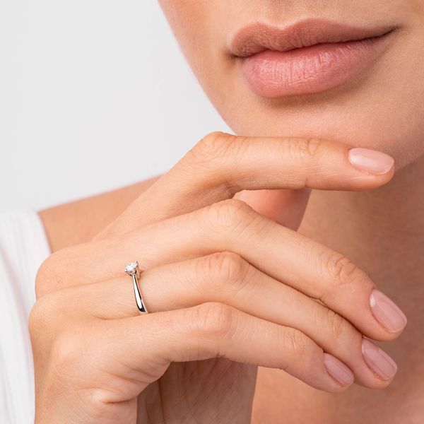Кольцо с белого золота, с бриллиантом 218651121 7990 фото