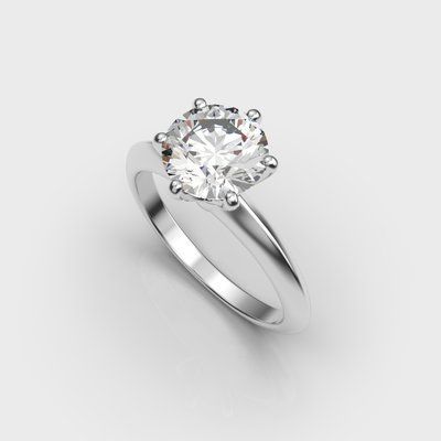 Каблучка з білого золота, з діамантом 2 ct 238721121 9597 фото