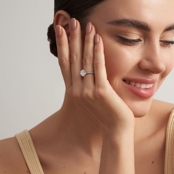 Каблучка з білого золота, з діамантом 2 ct 238721121 9597 фото