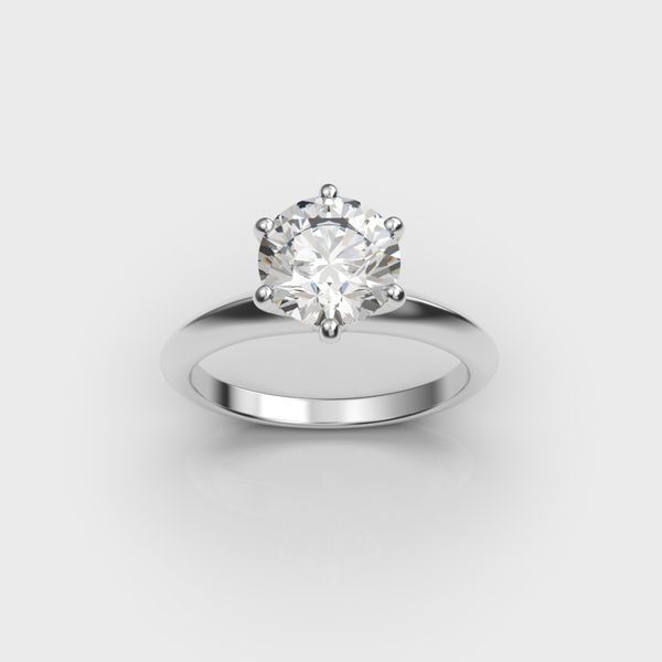 Каблучка з білого золота, з діамантом 2 ct 238721121 9597 фото
