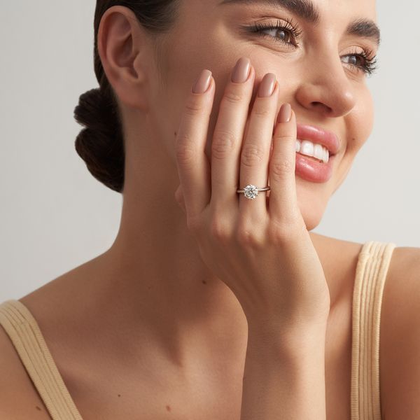 Каблучка з білого золота, з діамантом 2 ct 238721121 9597 фото