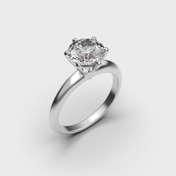 Каблучка з білого золота, з діамантом 2 ct 238721121 9597 фото